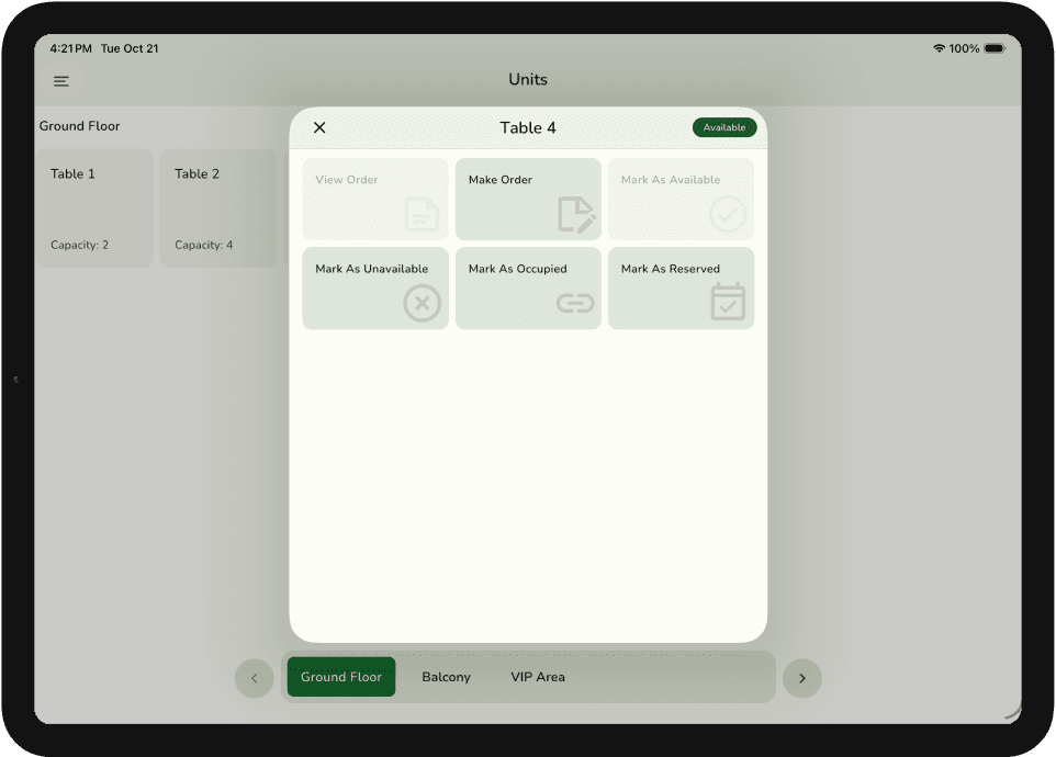 Table status board