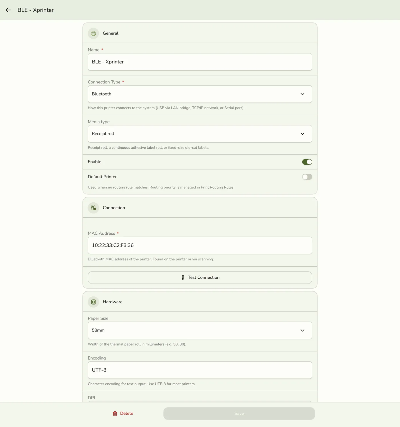 Paper width field